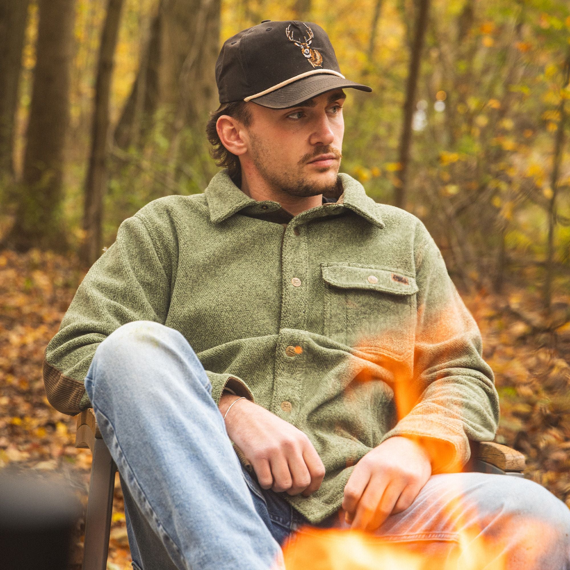 Olive - Men's Hail Call Fleece Shirt Jacket - Lifestyle3