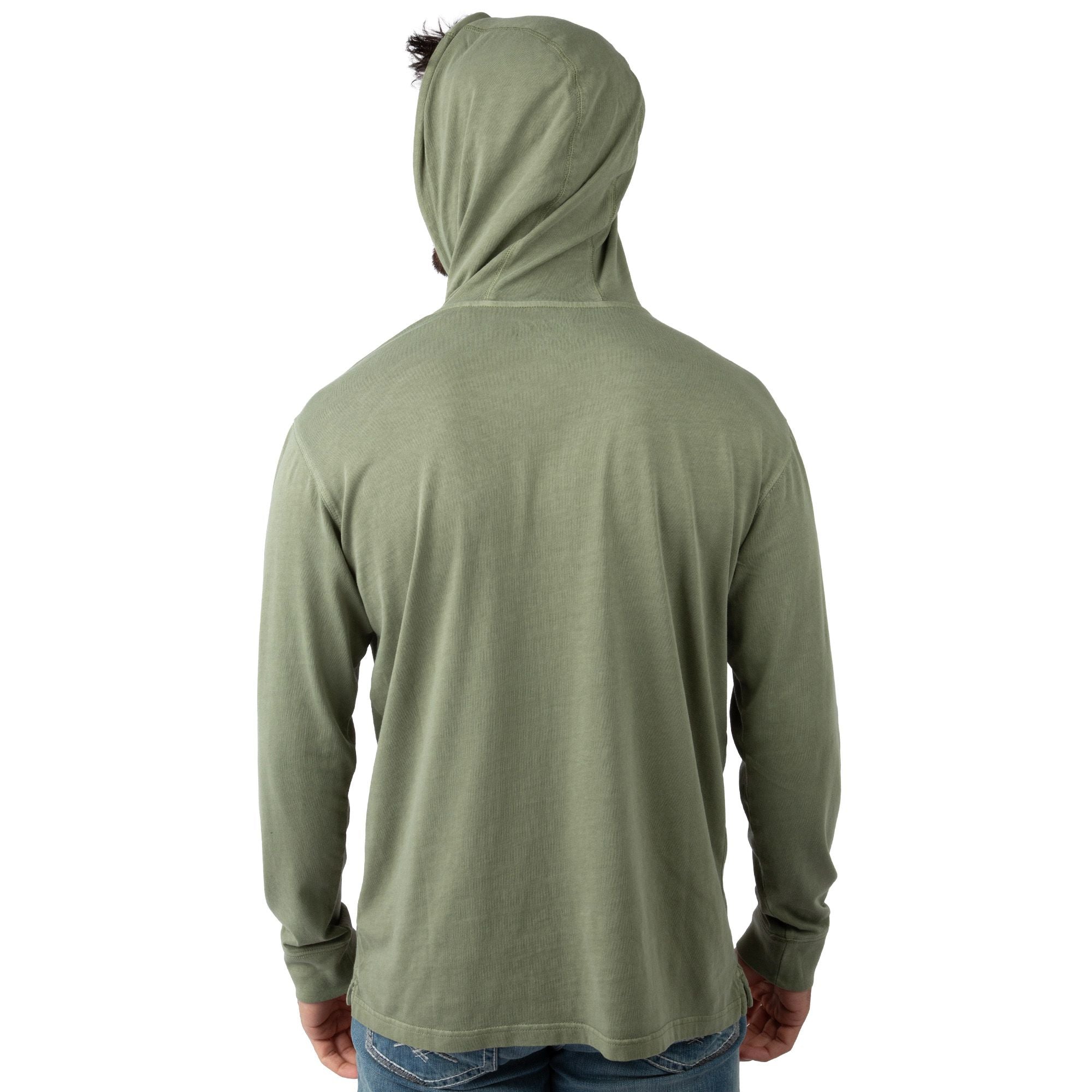 Light Olive - Men's Flush Out Long Sleeve Hoodie - Back