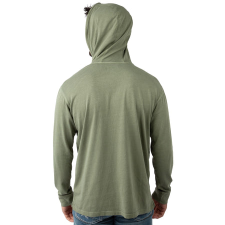 Light Olive - Men's Flush Out Long Sleeve Hoodie - Back