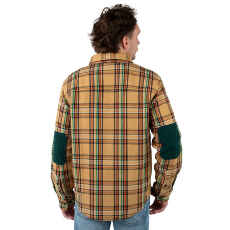 Truffle Plaid - Men's Hardwood Heavyweight Flannel Shirt - Back View