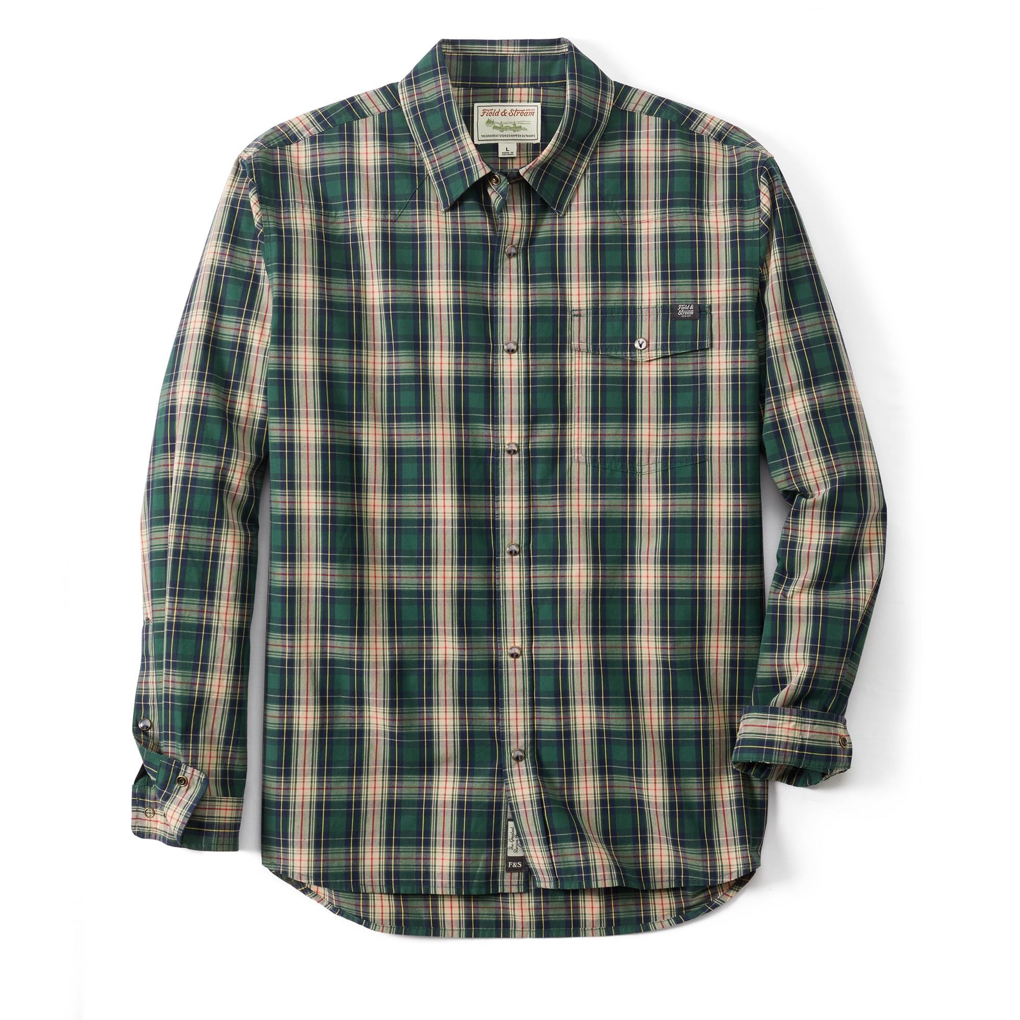 Derby Plaid - Men's Covey Back Long Sleeve Casual Shirt