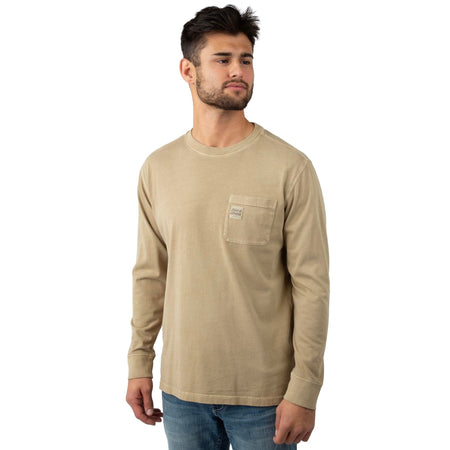 Khaki - Men's Flush Out Long Sleeve Pocket Tee