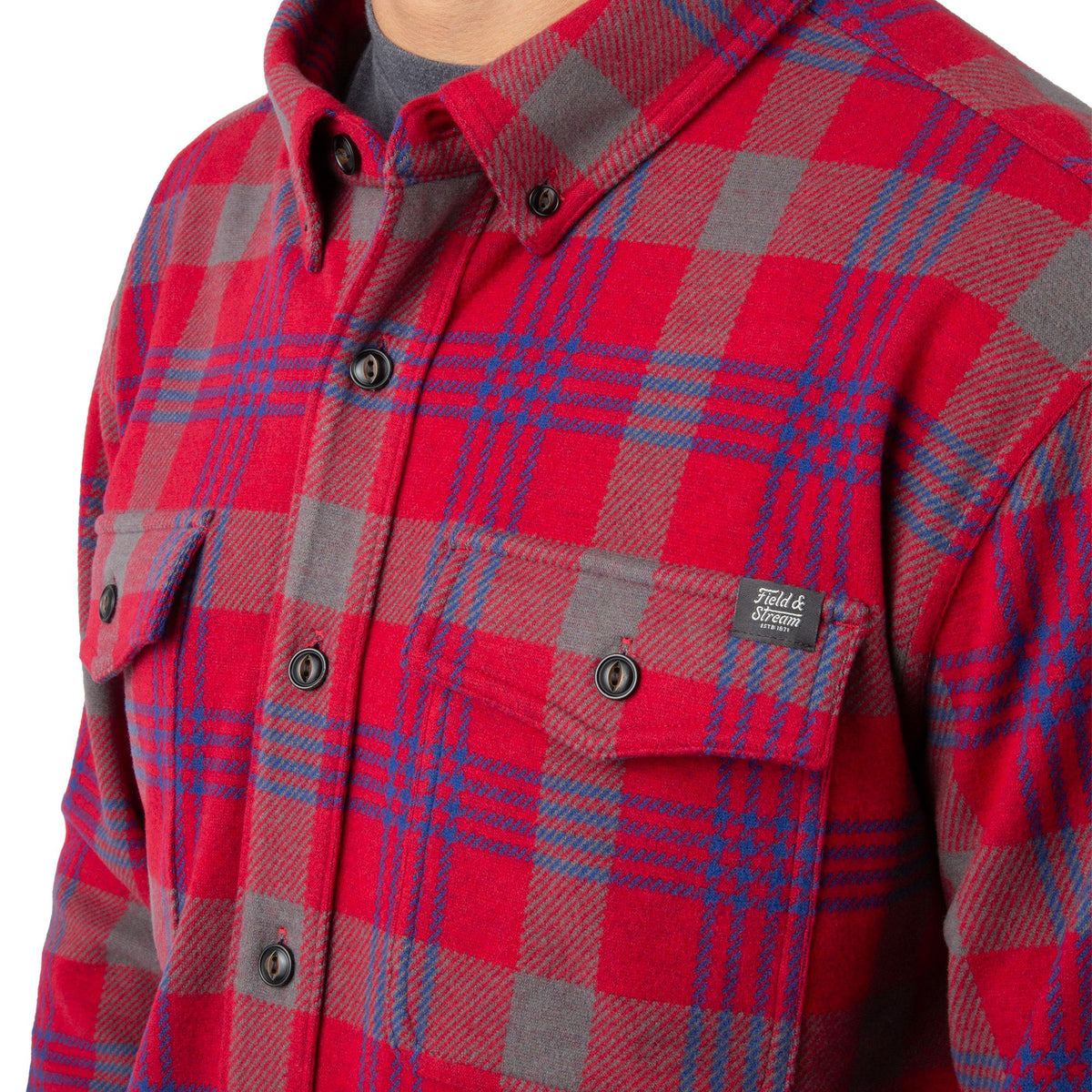 Cunningham Plaid - Field & Stream Men's Bushveldt Plaid Knit Shirt - Pocket