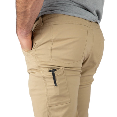 Khaki - Men's Full Strut Canvas Stretch Pant - Left