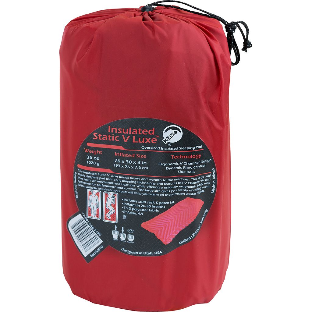 Static V Luxe Insulated Sleeping Pad - Red