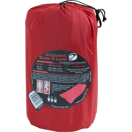 Static V Luxe Insulated Sleeping Pad - Red