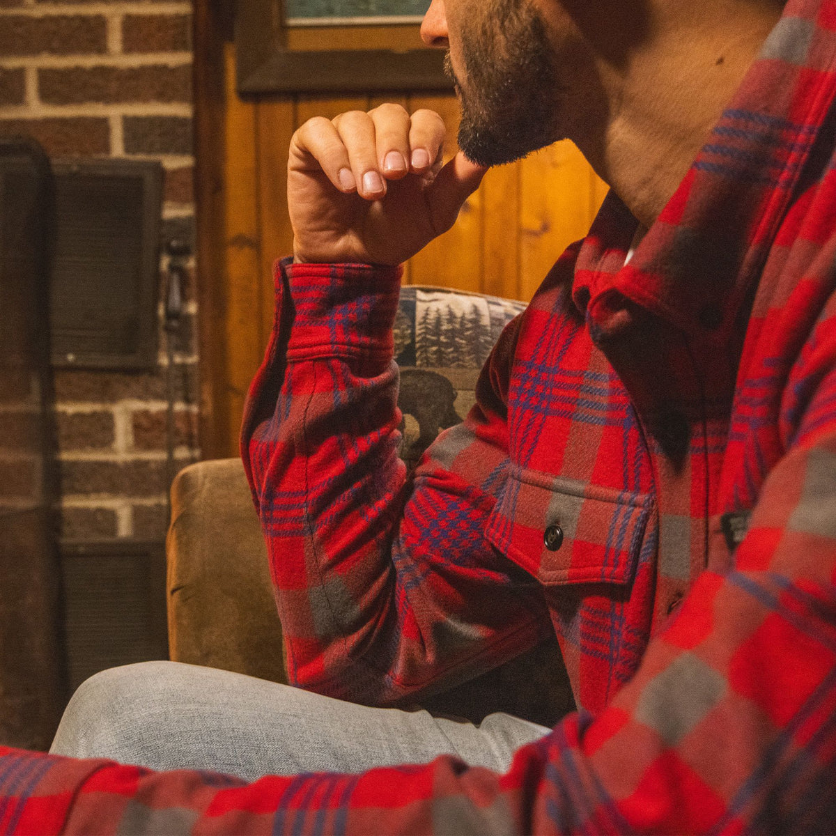 Cunningham Plaid - Field & Stream Men's Bushveldt Plaid Knit Shirt - Lifestyle3