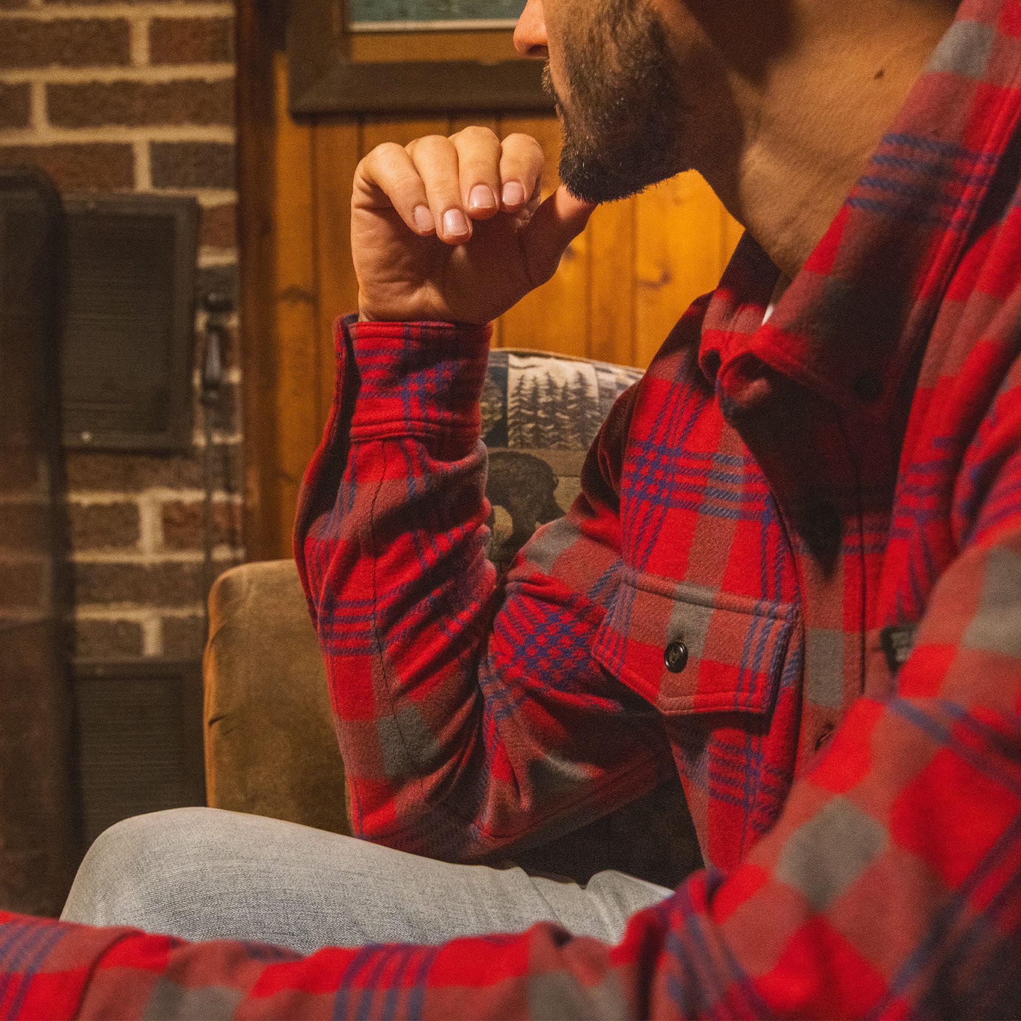 Cunningham Plaid - Field & Stream Men's Bushveldt Plaid Knit Shirt - Lifestyle3