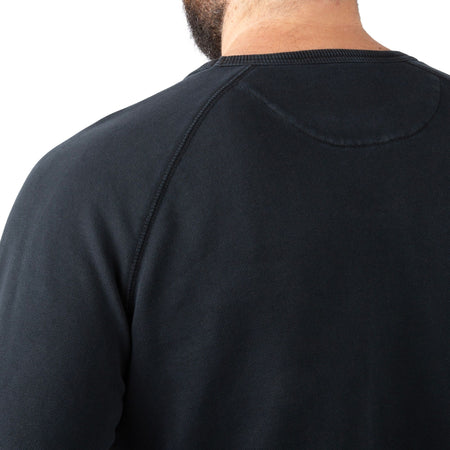 Black - Men's Holloa French Terry Crew - Shoulder