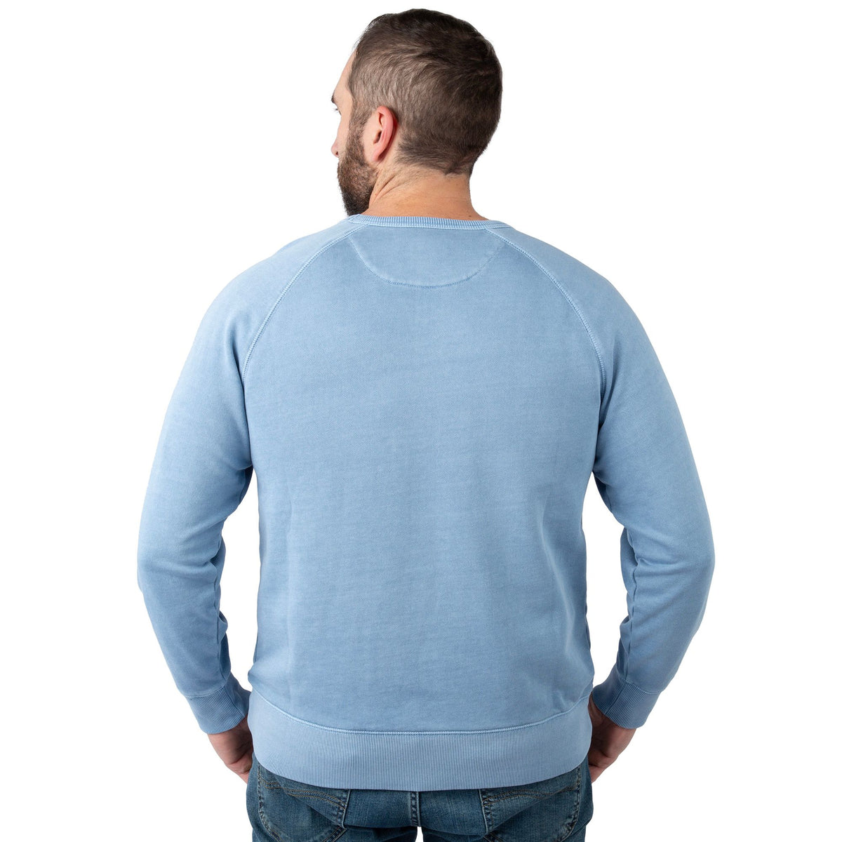 Light Blue - Men's Holloa French Terry Crew - Back