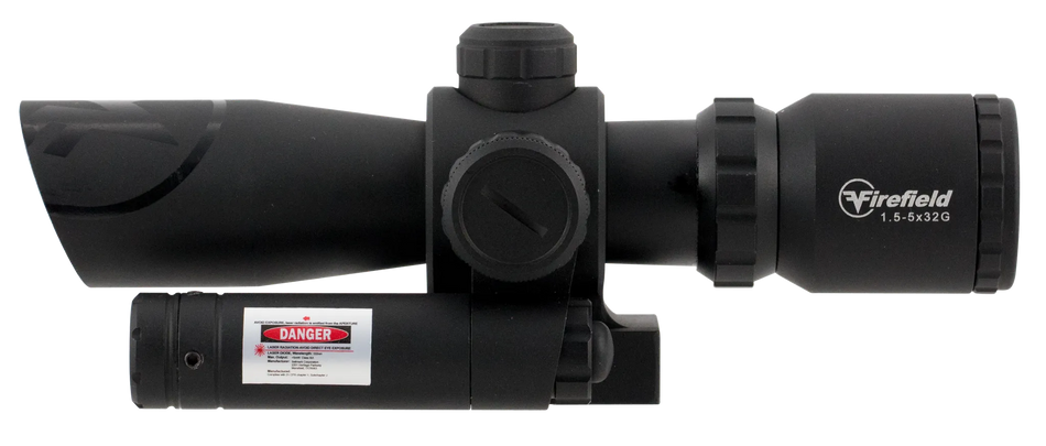 Firefield Barrage w/Green Laser Riflescope - 1.5-5x32mm Red/Green Mil-Dot Reticle
