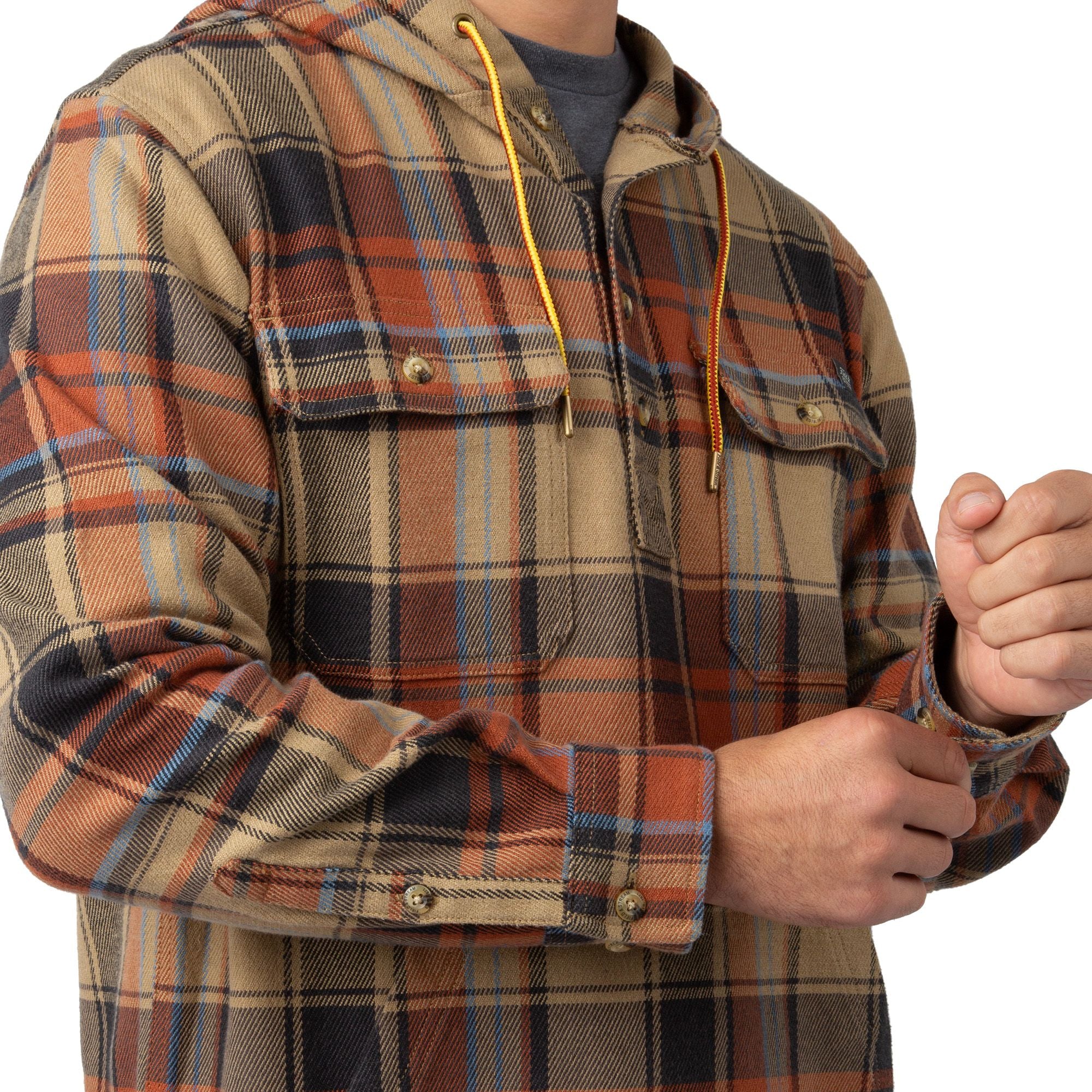 Sam's Plaid - Men's Raghorn Flannel Hoodie - Sleeve