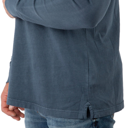 Navy - Men's Flush Out Long Sleeve Hoodie - Bottom