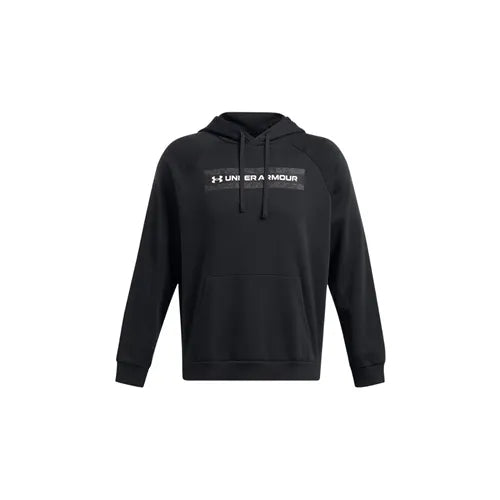 Black - Men's UA Rival Fleece Camo Chest Stripe Hoodie