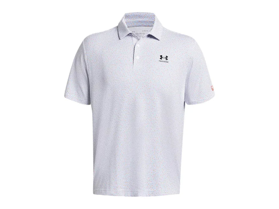 White - UA Playoff 3.0 Freedom Printed Polo