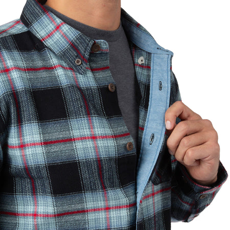 Night Sky Plaid - Men's Opening Day Flannel Shirt - Collar