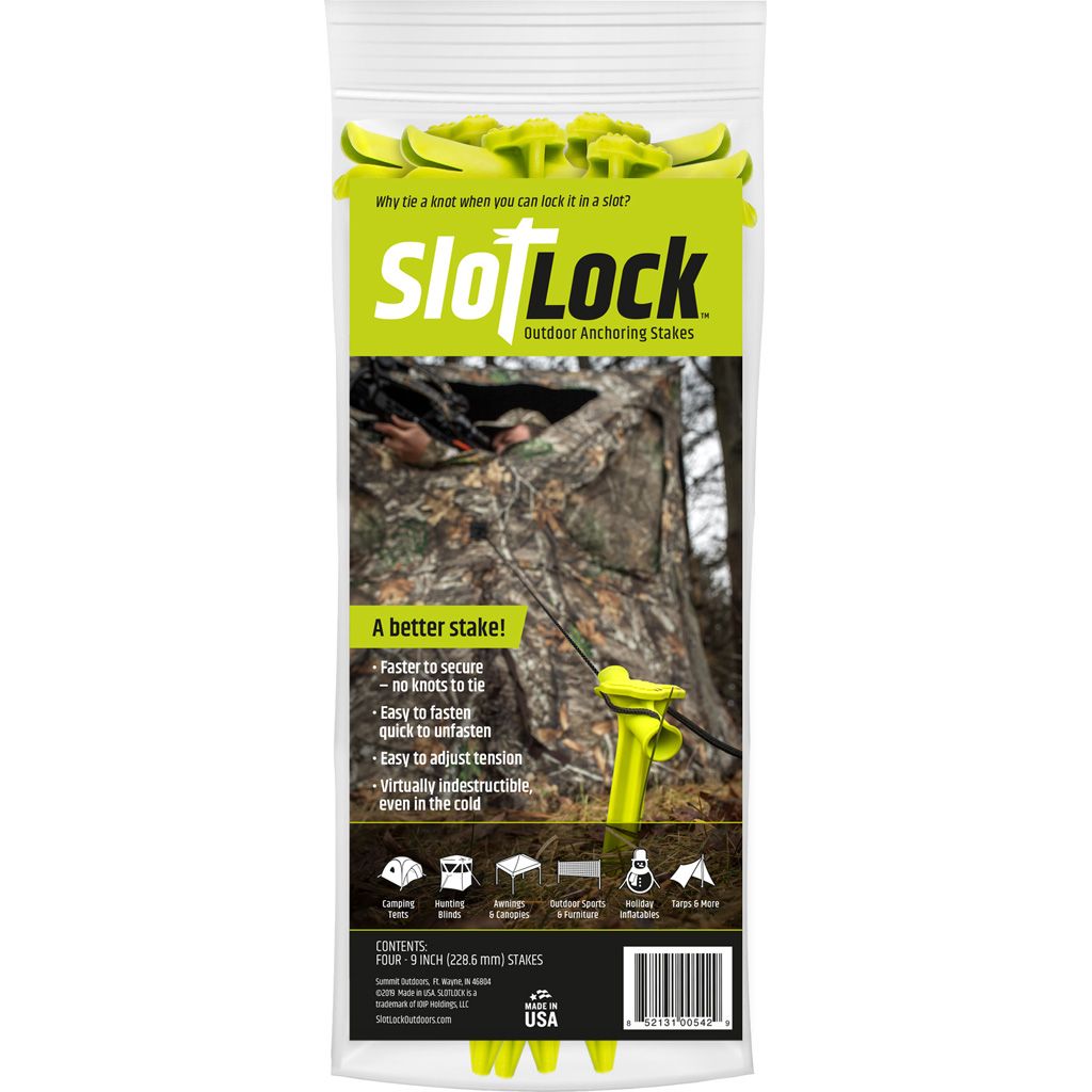 SlotLock Blind/Tent 9 Inch Anchoring Stake - 4 Pack
