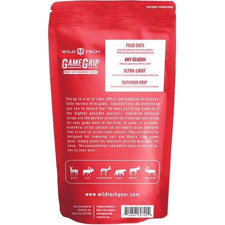 WildTech GameGrip Adhesive Strips Food Safe - 10 Pack - Back