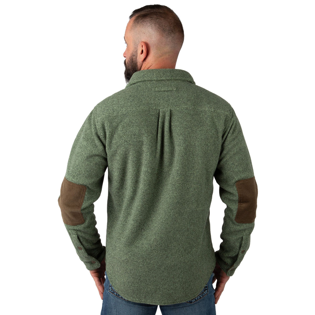 Olive - Men's Hail Call Fleece Shirt Jacket - Back