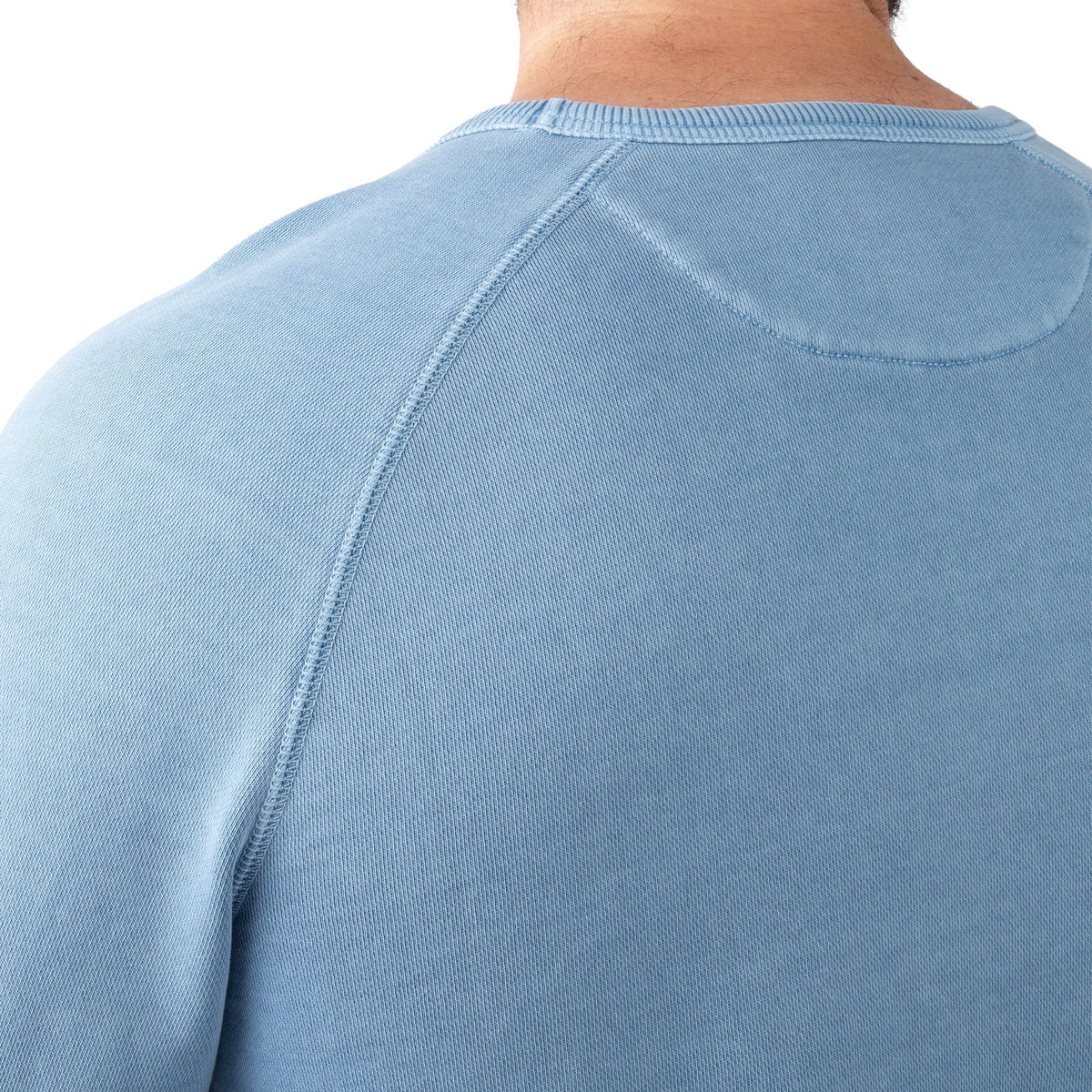 Light Blue - Men's Holloa French Terry Crew - Shoulder