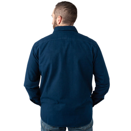 Navy - Men's Cattail Chamois Shirt - Back