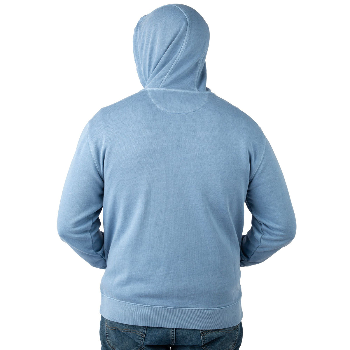 Light Blue- Men's Holloa French Terry Hoodie - Back