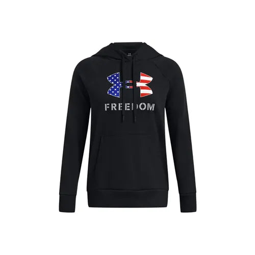 Black - Women's UA Rival Freedom Logo Hoodie