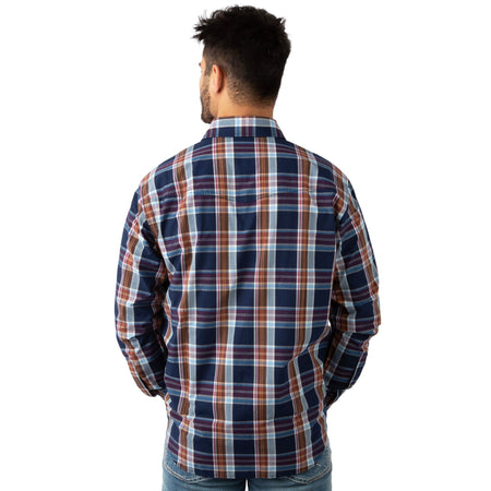 Sanford Plaid - Men's Covey Back Long Sleeve Casual Shirt - Back