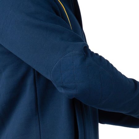 Navy - Men's Shoveler Ring Neck 1/4 Zip Hoodie - Sleeve