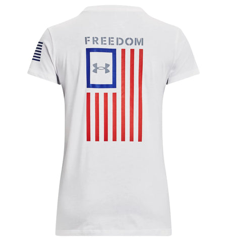 White - Women's UA Freedom Flag T-Shirt