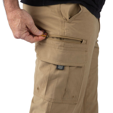 Khaki  - Men's Downstream Cargo Pants - RIght