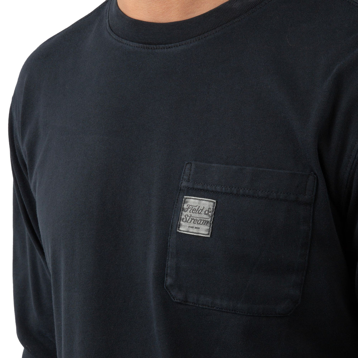 Black - Men's Flush Out Long Sleeve Pocket Tee - Pocket