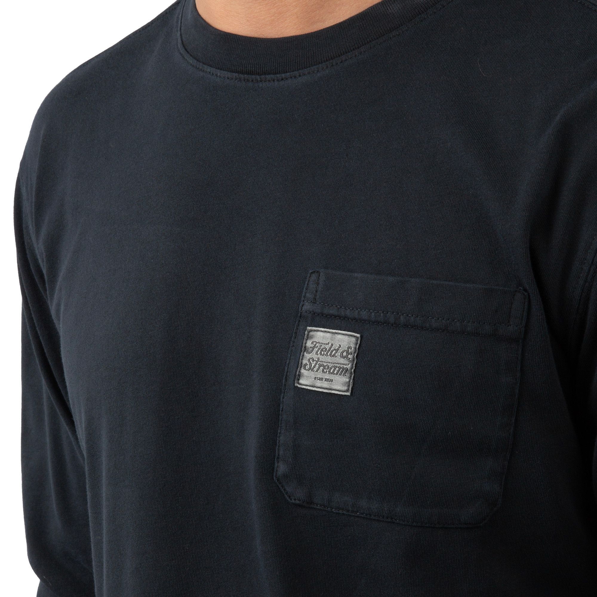 Black - Men's Flush Out Long Sleeve Pocket Tee - Pocket