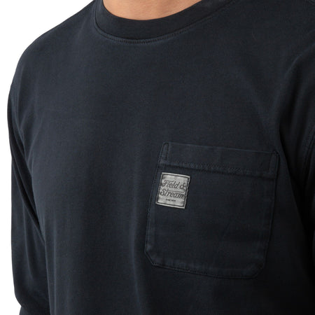 Black - Men's Flush Out Long Sleeve Pocket Tee - Pocket