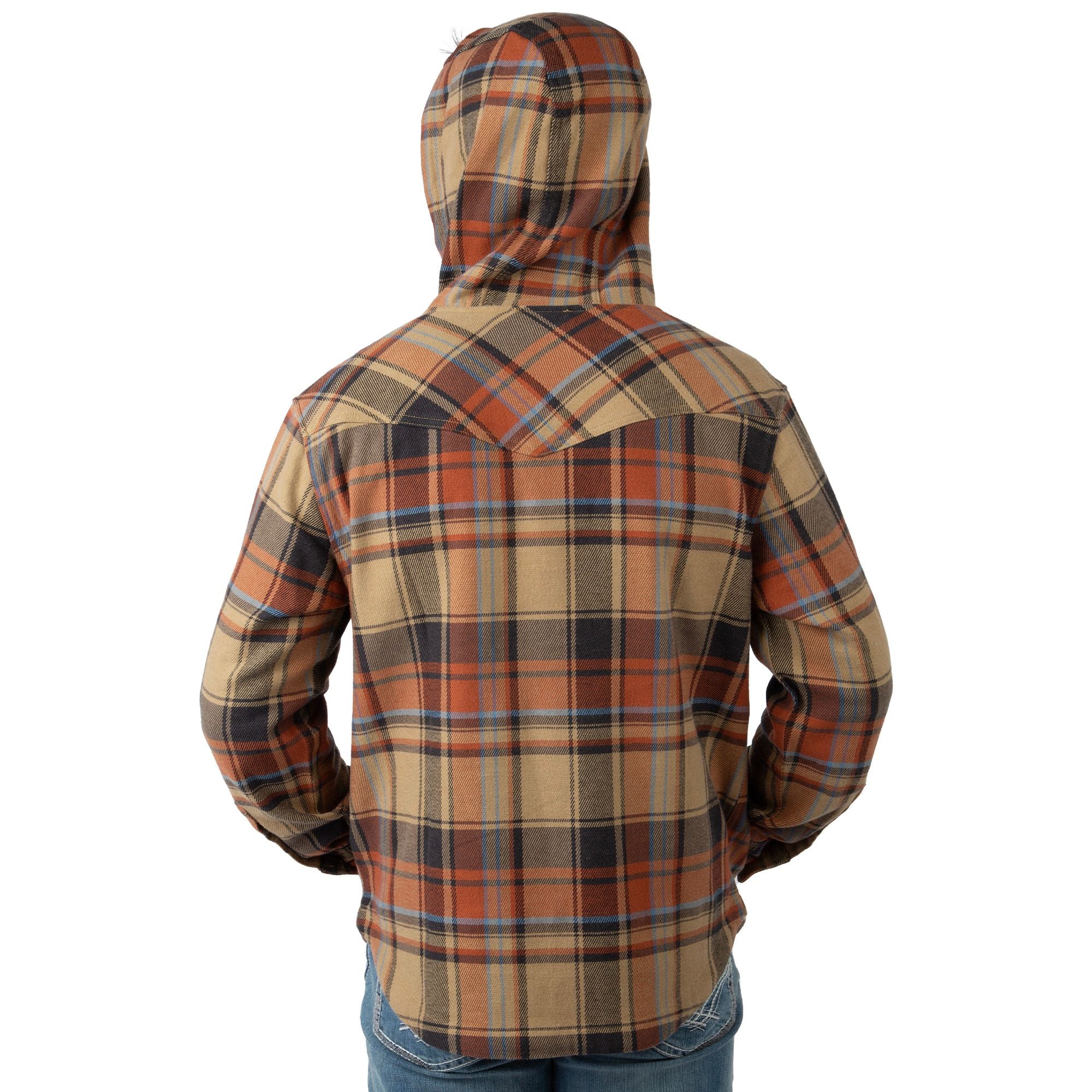 Sam's Plaid - Men's Raghorn Flannel Hoodie - Back