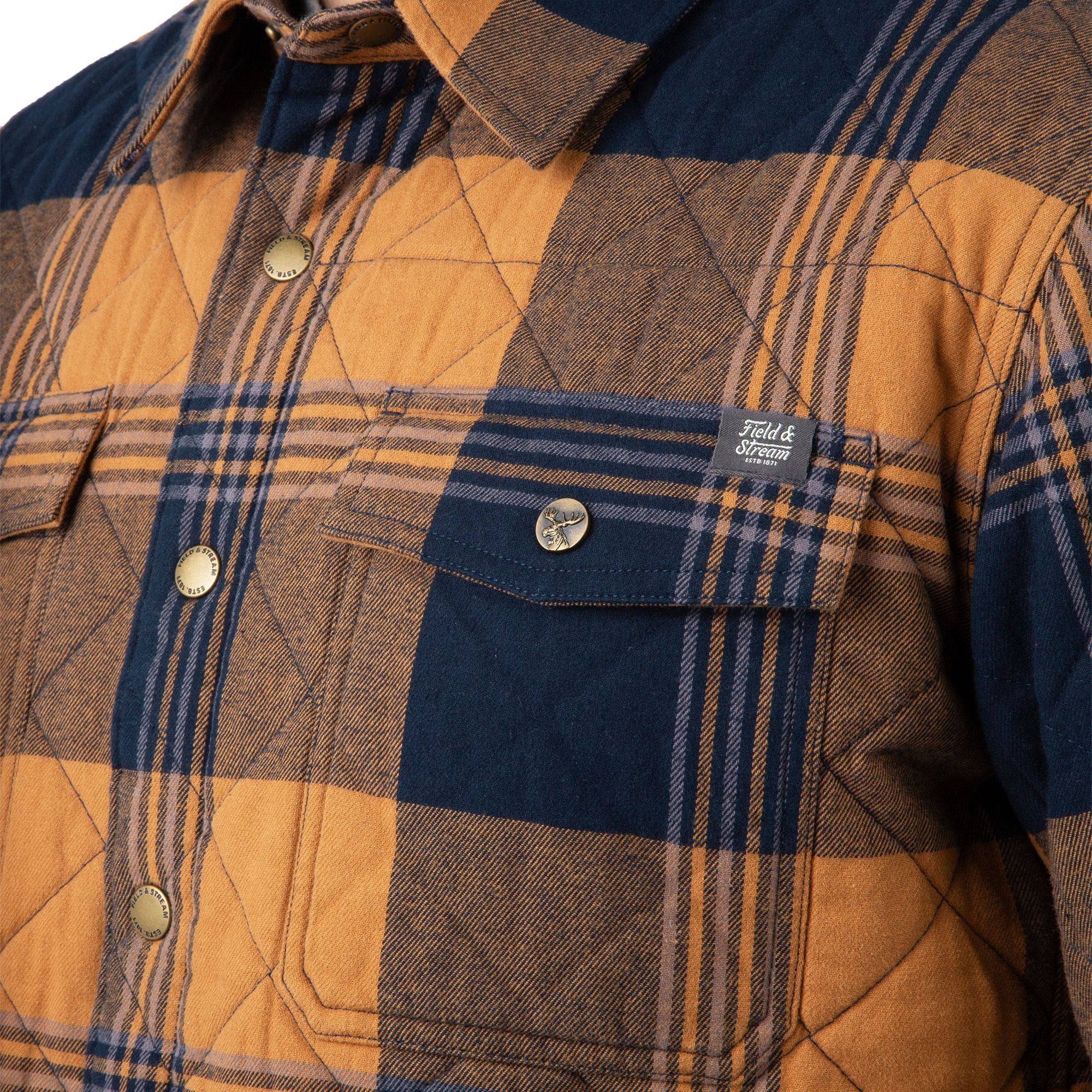 Goldenrod Plaid - Men's Tinkhamtown Quilted Shirt Jacket - Pocket
