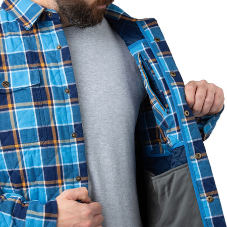 Peacock Plaid - Men's Tinkhamtown Quilted Shirt Jacket - Inside 2