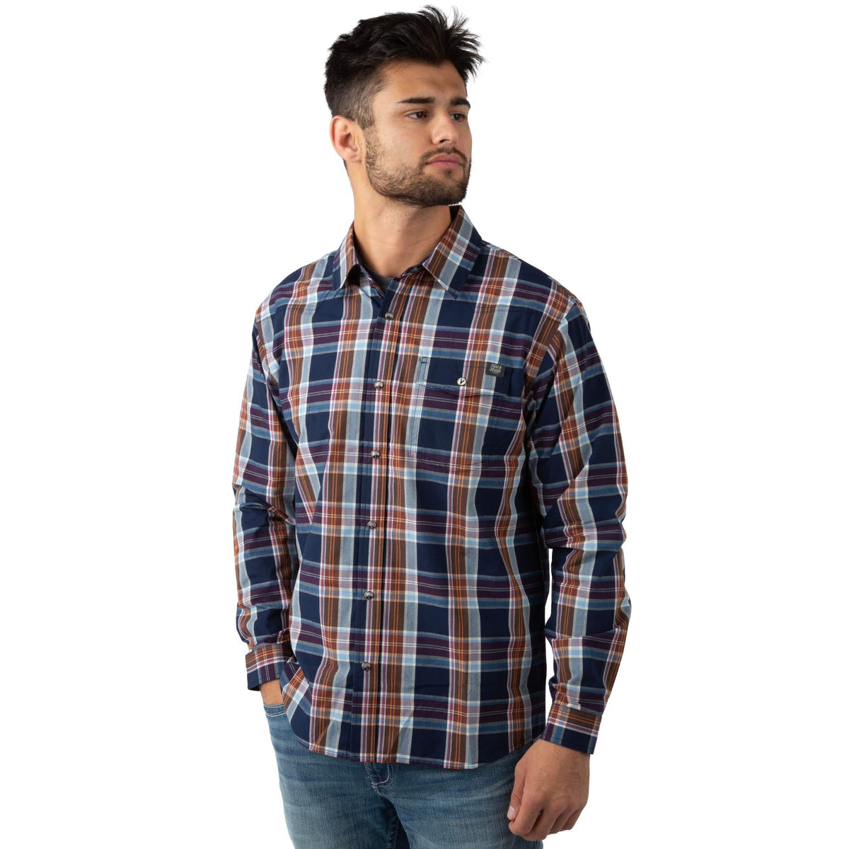 Sanford Plaid - Men's Covey Back Long Sleeve Casual Shirt
