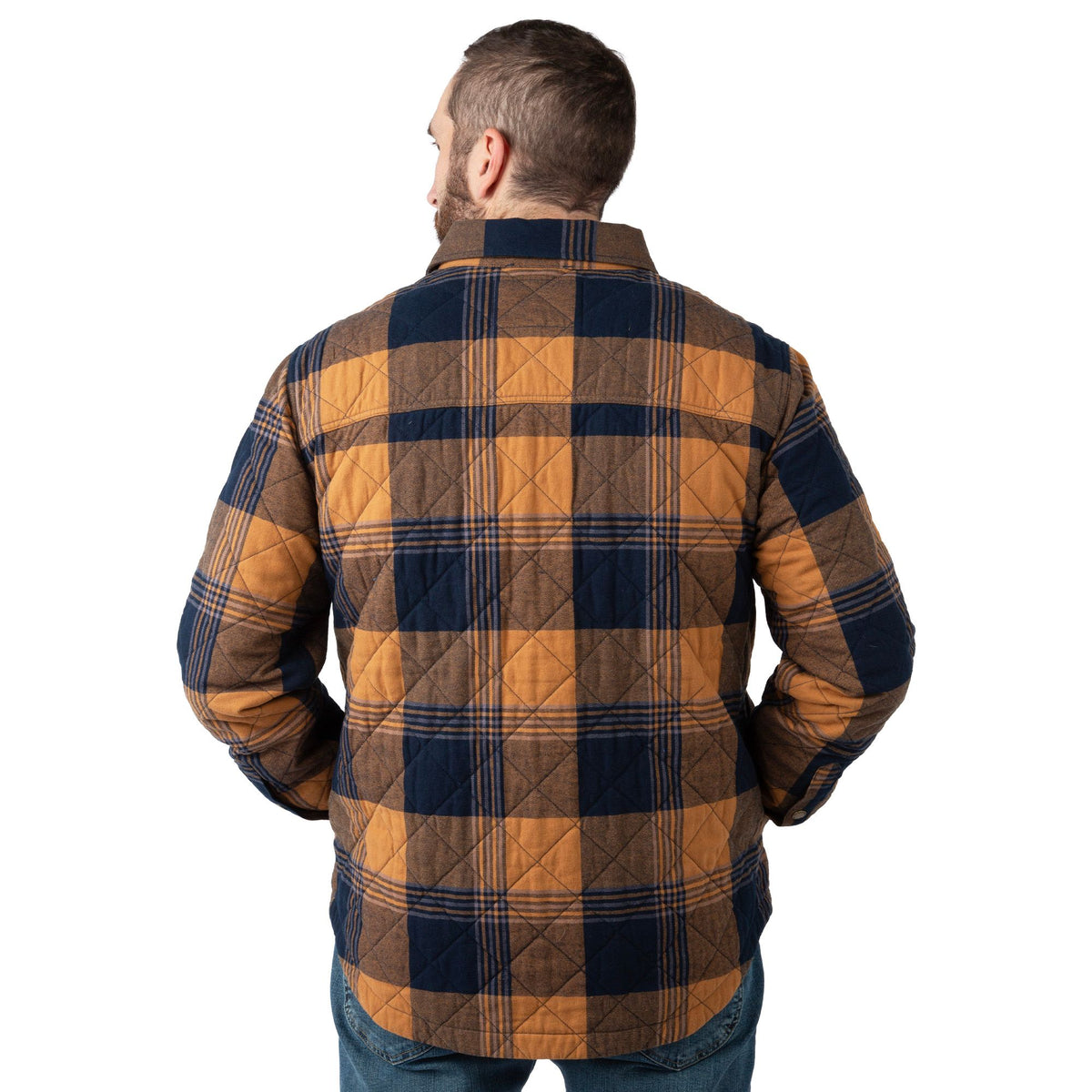 Goldenrod Plaid - Men's Tinkhamtown Quilted Shirt Jacket - Back