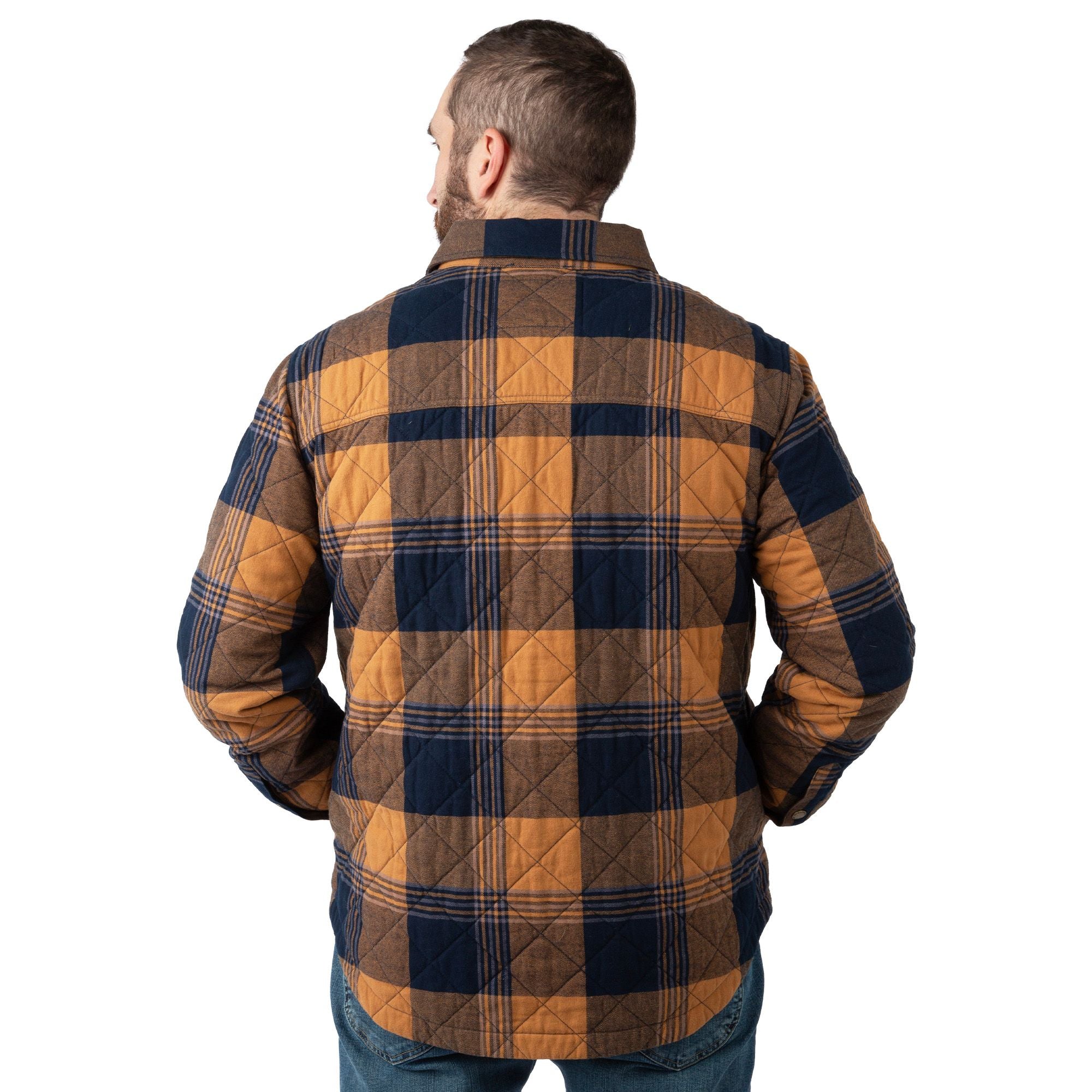Goldenrod Plaid - Men's Tinkhamtown Quilted Shirt Jacket - Back