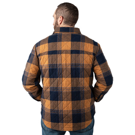 Goldenrod Plaid - Men's Tinkhamtown Quilted Shirt Jacket - Back