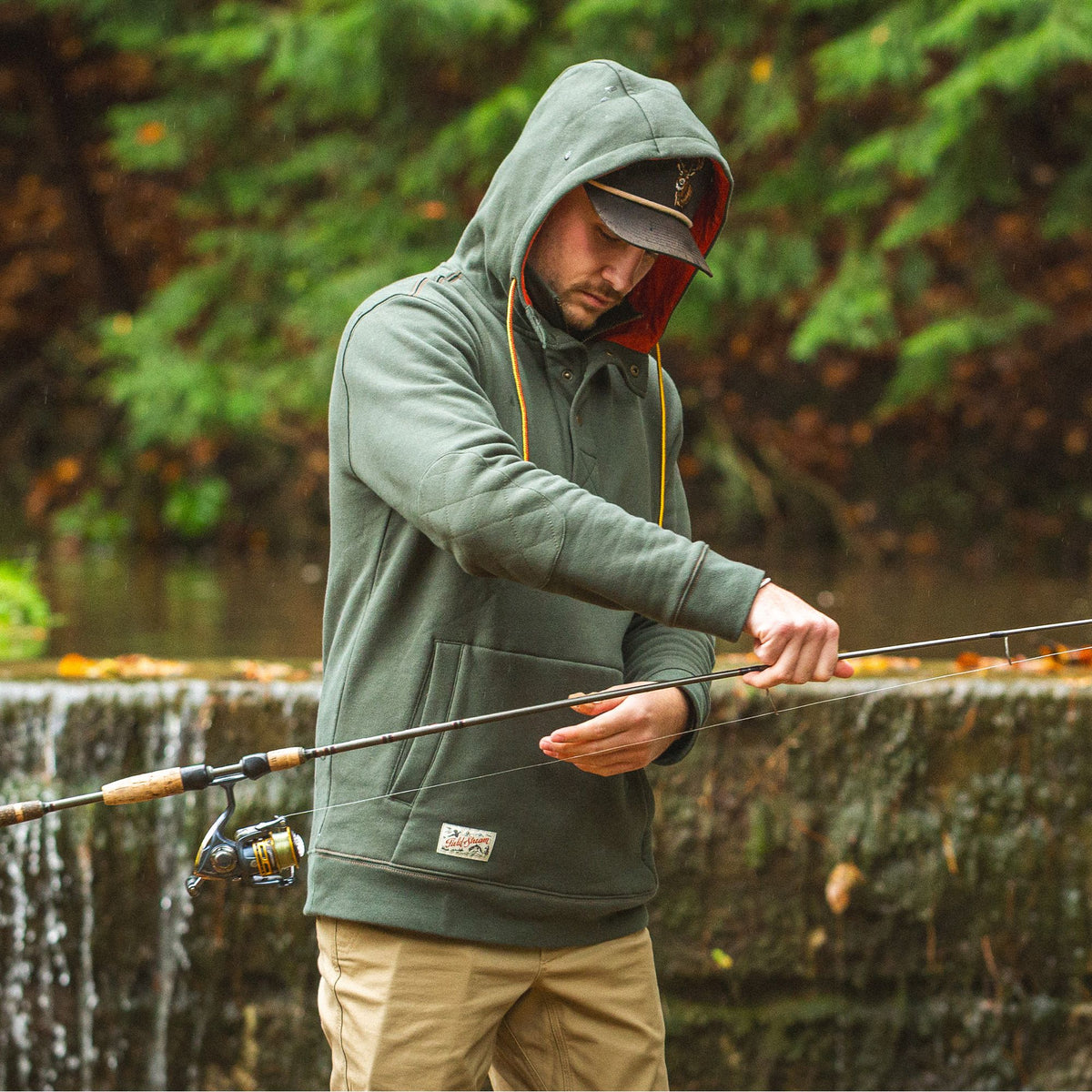 Army - Men's Shoveler Ring Neck 1/4 Zip Hoodie - Lifestyle3