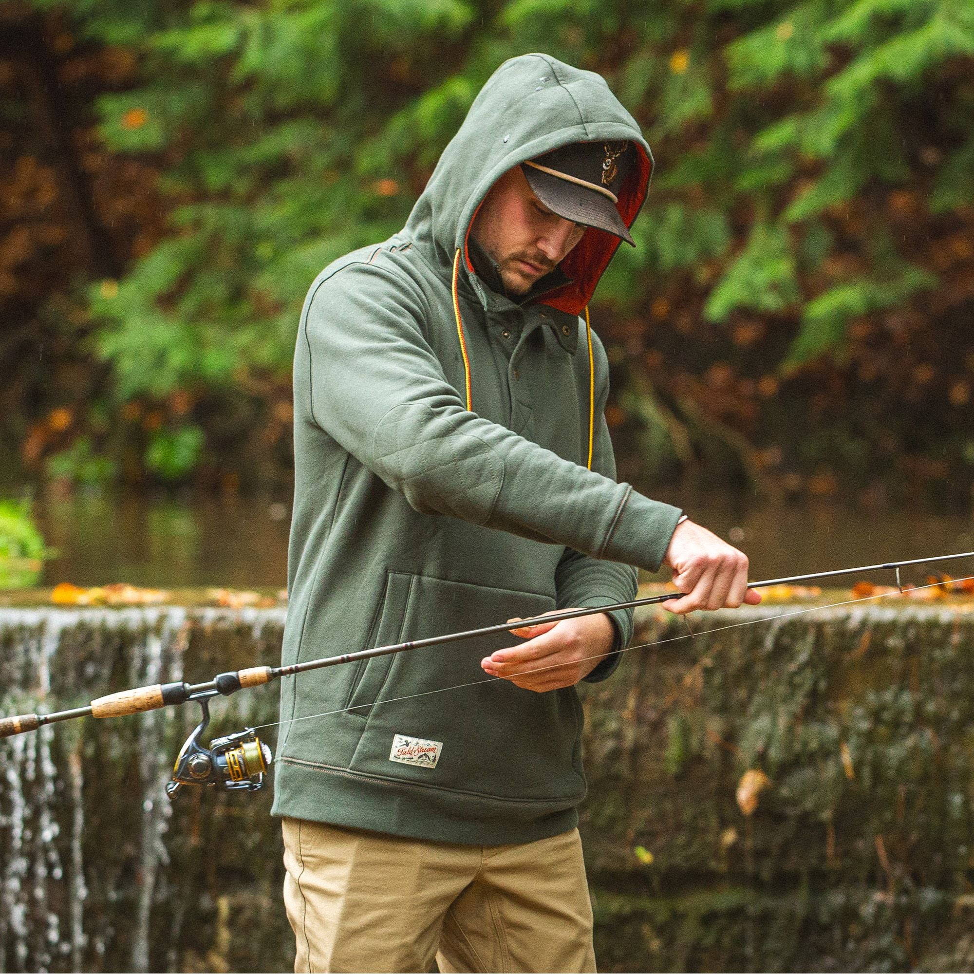 Army - Men's Shoveler Ring Neck 1/4 Zip Hoodie - Lifestyle3